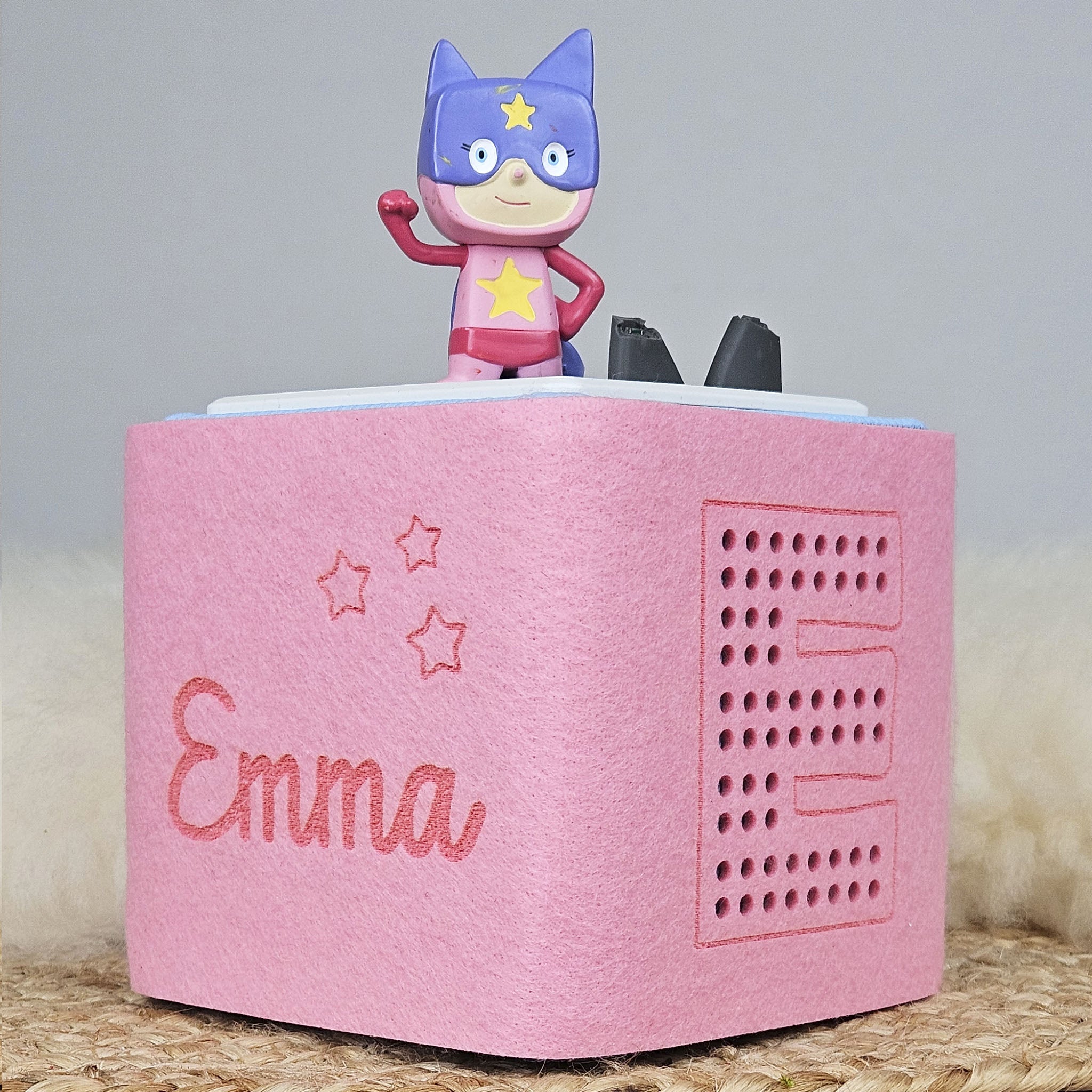 Personalisierte Tonieboxhülle, Schutzhülle für die Toniebox personalisiert, Farbwahl, Motivwahl, Wunschname, Akustiköffnung, Mädchen