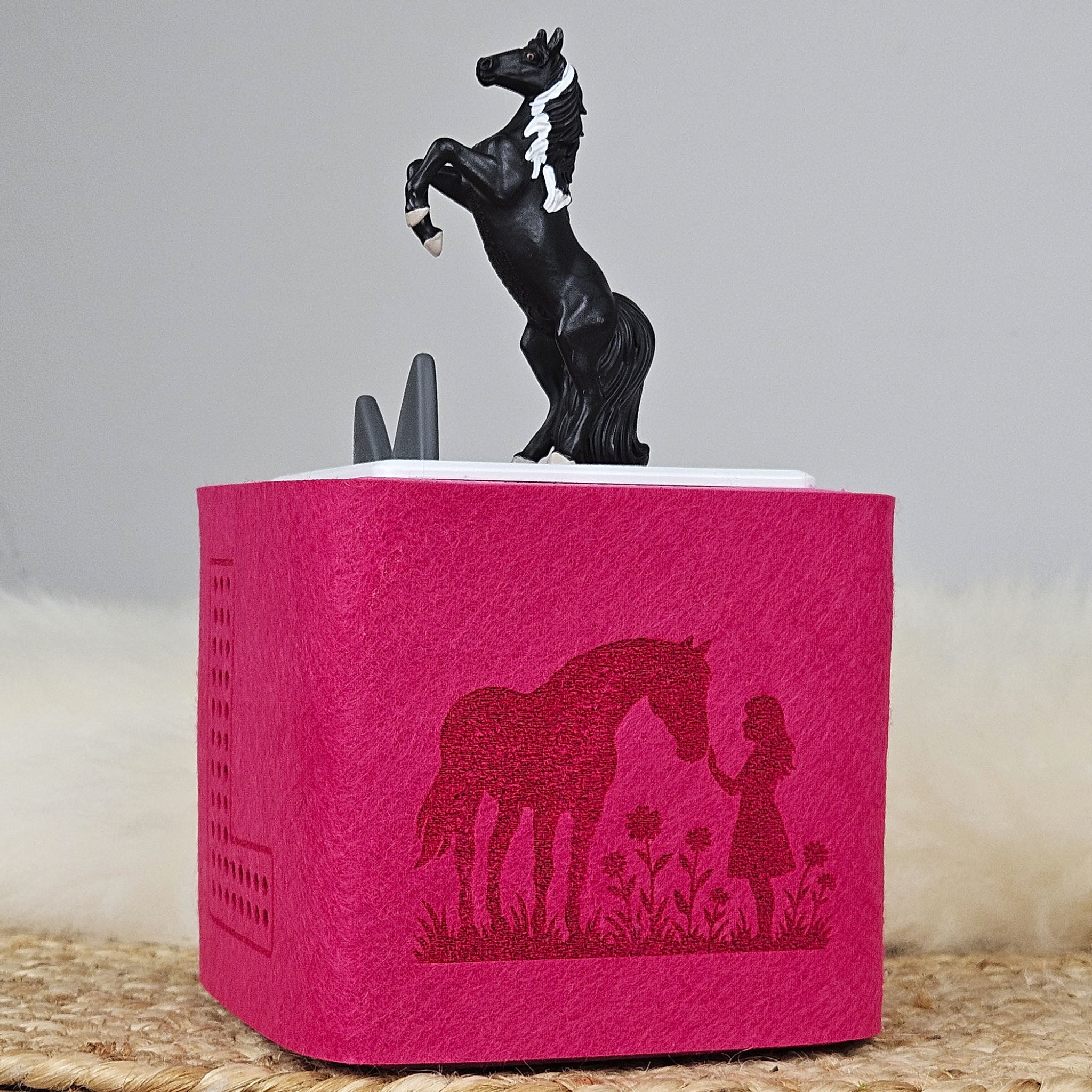 Personalisierte Tonieboxhülle, Schutzhülle für die Toniebox personalisiert, Farbwahl, Motivwahl, Wunschname, Akustiköffnung, Mädchen