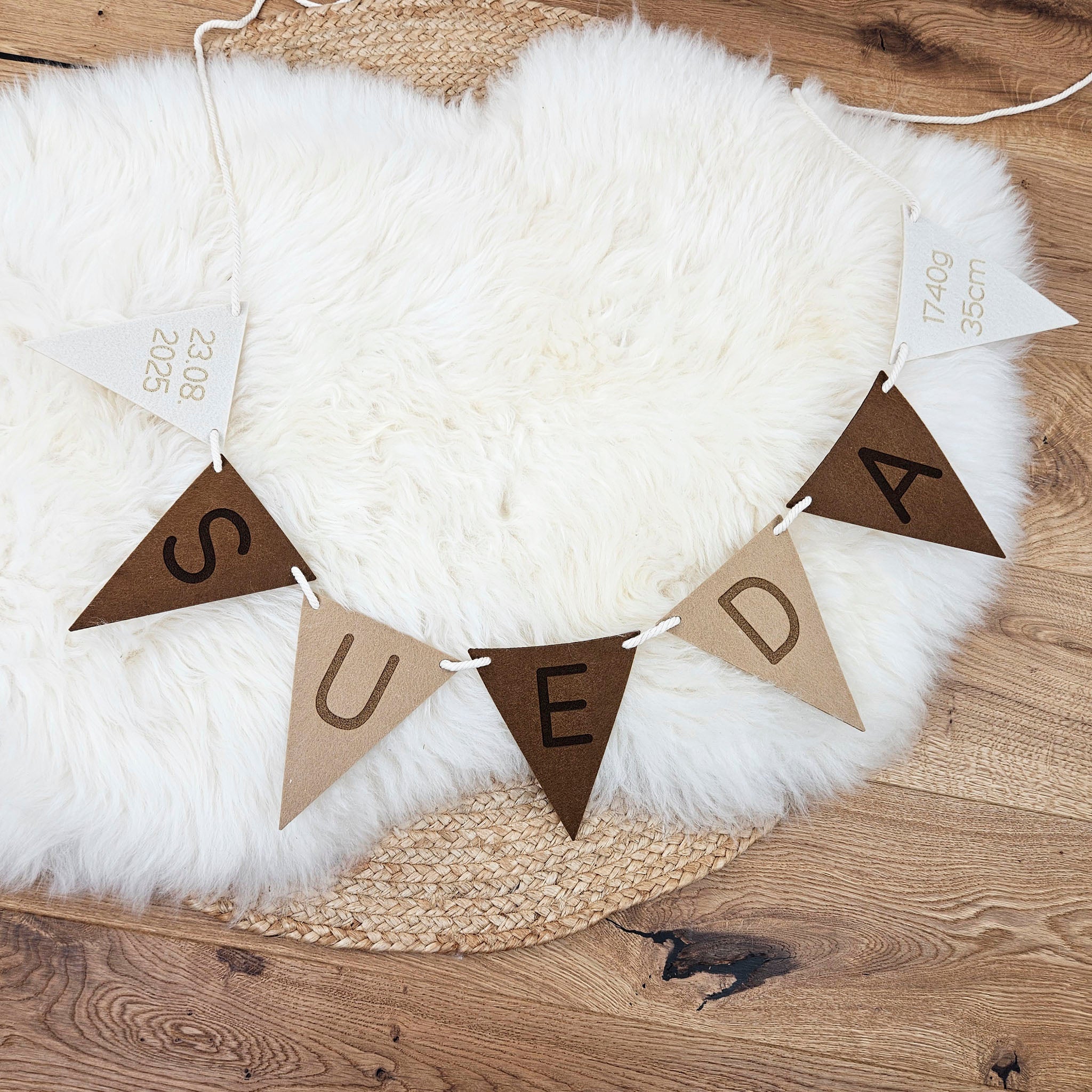 Personalisierte Wimpelkette, Girlande - Wimpel aus Filz, Farbwahl