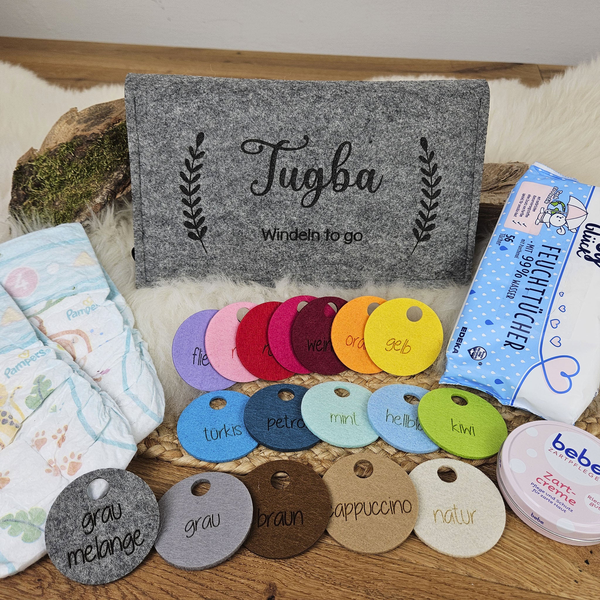 Personalisierte Windeltasche / Wickeltasche / Windeln, Farbwahl