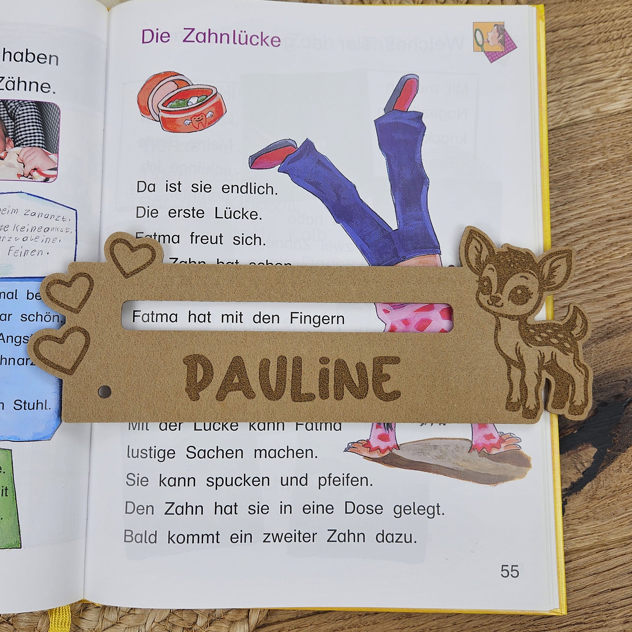 Personalisierte Lesehilfe "Rehkitz" für Leseanfänger zum Schulstart, Einschulung, Schultüte, Schulanfang Grundschule
