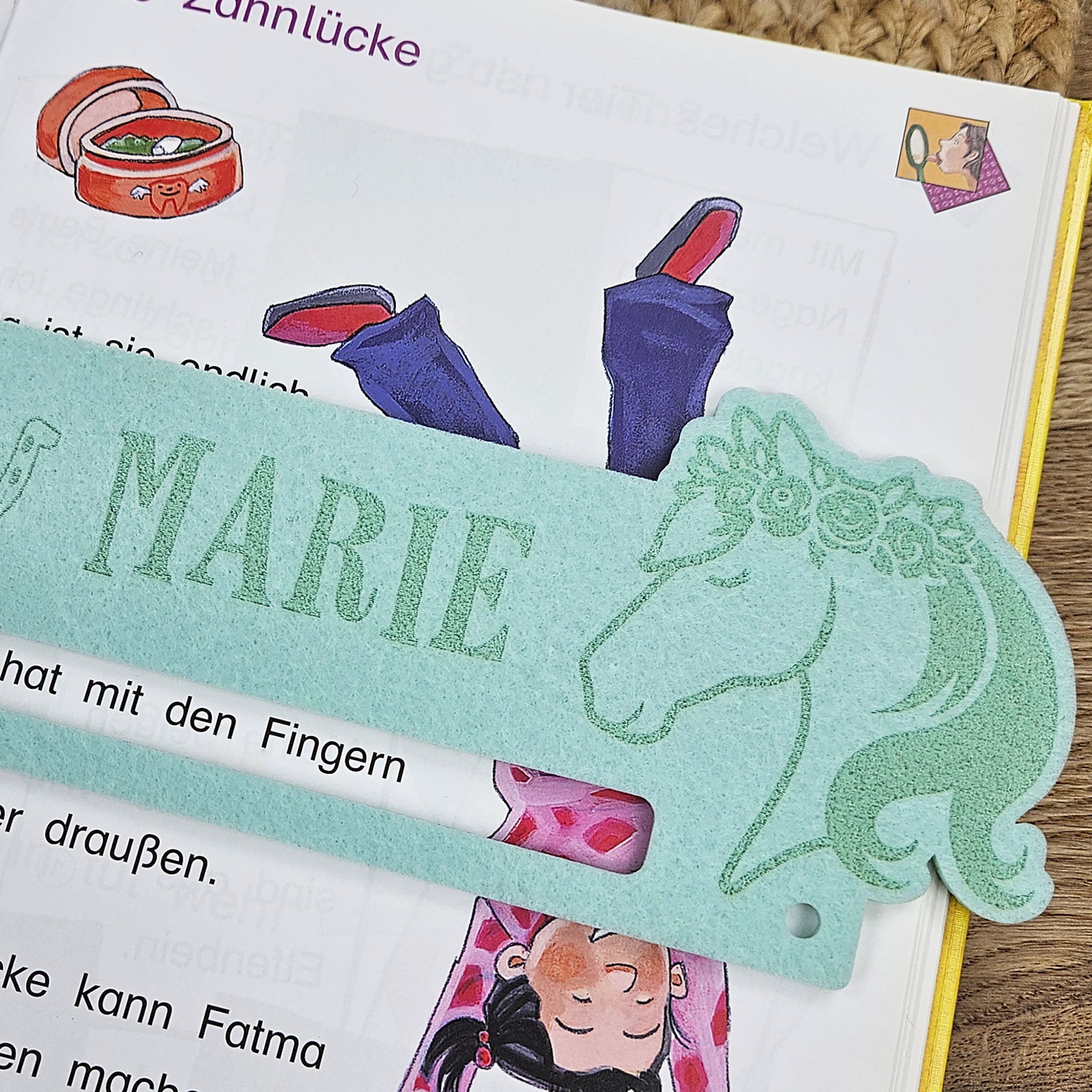 Personalisierte Lesehilfe "Pferd" für Leseanfänger zum Schulstart, Einschulung, Schultüte, Schulanfang Grundschule
