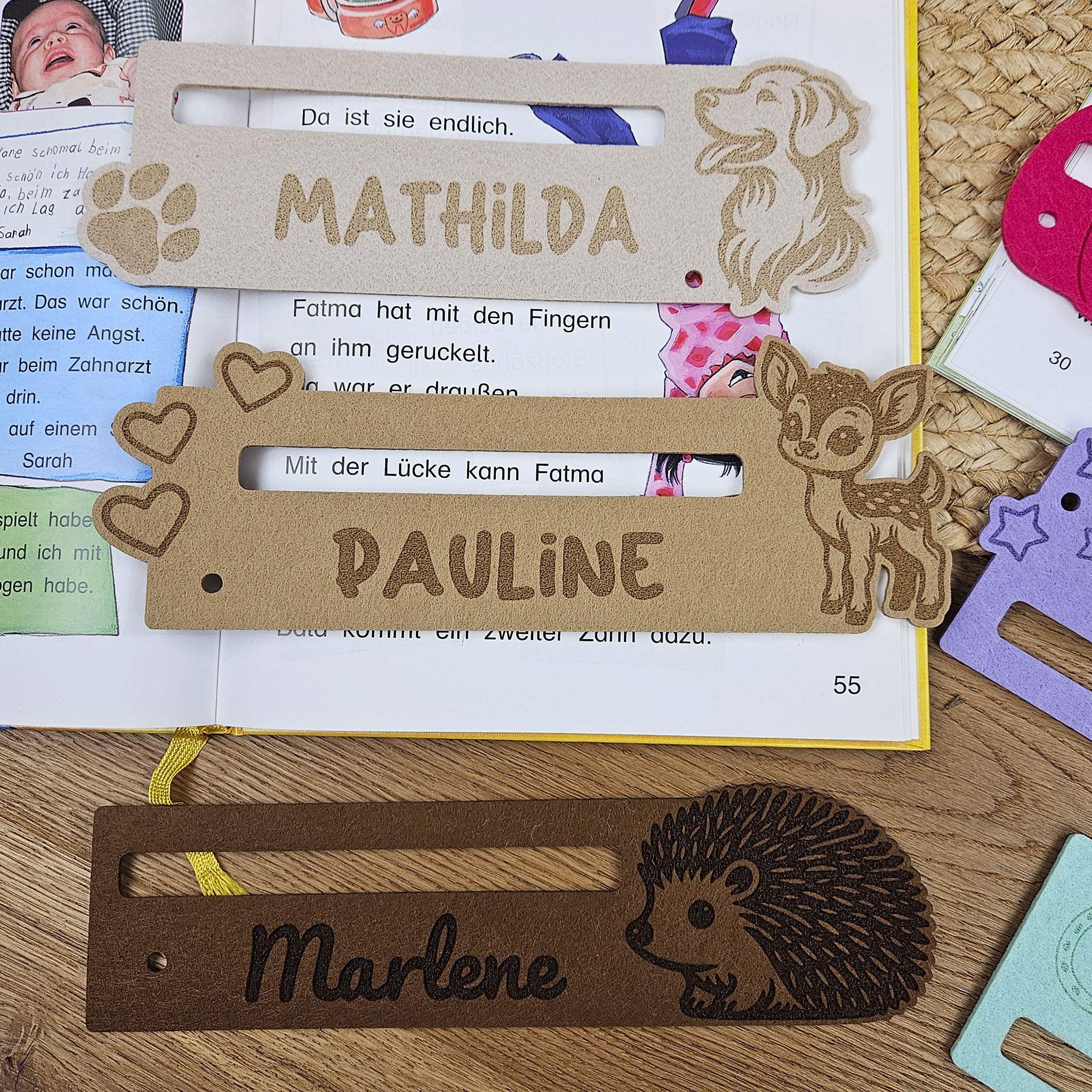 Personalisierte Lesehilfe "Rehkitz" für Leseanfänger zum Schulstart, Einschulung, Schultüte, Schulanfang Grundschule