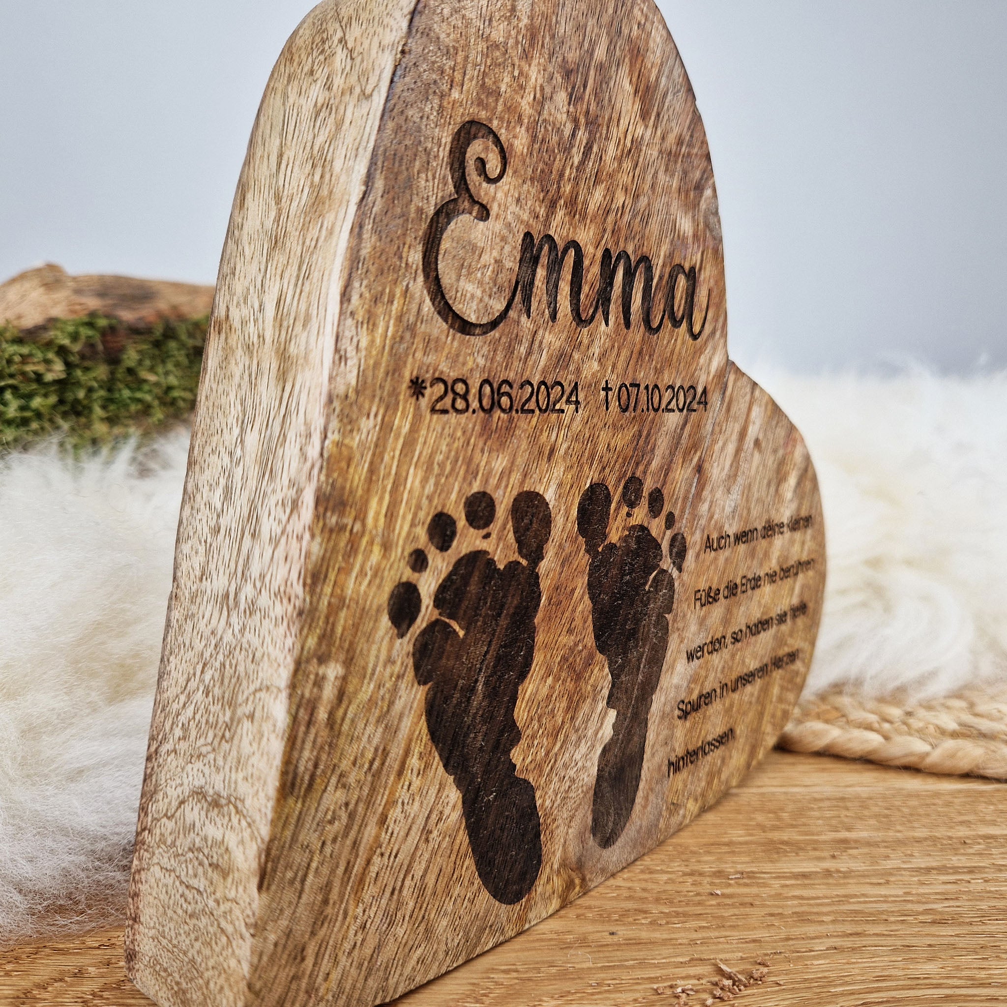Großes, personalisiertes Holz Herz, Sternenkind Geschenk, Kondolenz, Anteilnahme, personalisiertes Geschenk, Erinnerung, Frühchen, Frühgeburt (Kopie)