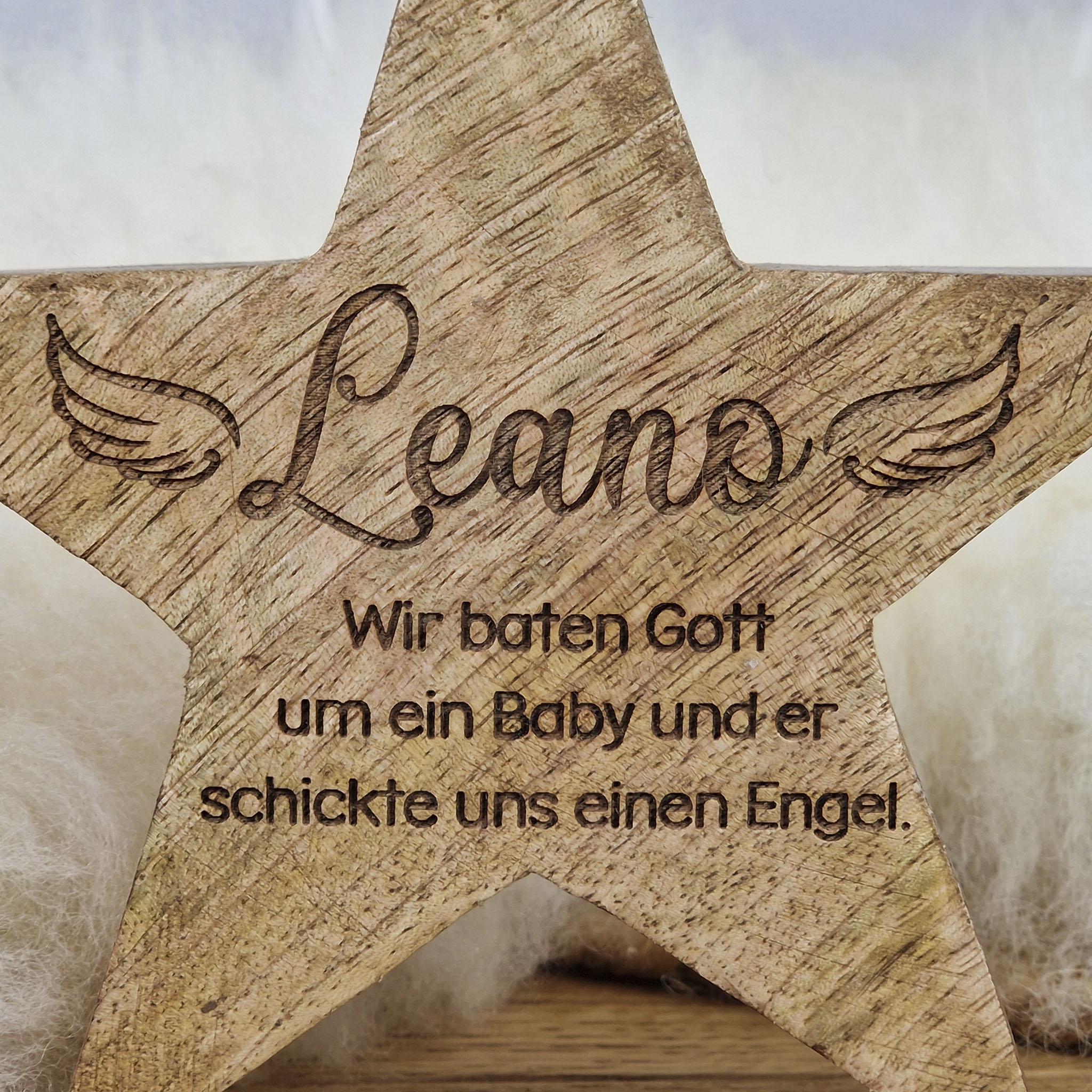 Personalisierter Holz Stern, Sternenkind Geschenk, Kondolenz, Anteilnahme, personalisiertes Geschenk, Erinnerung, Frühchen, Frühgeburt