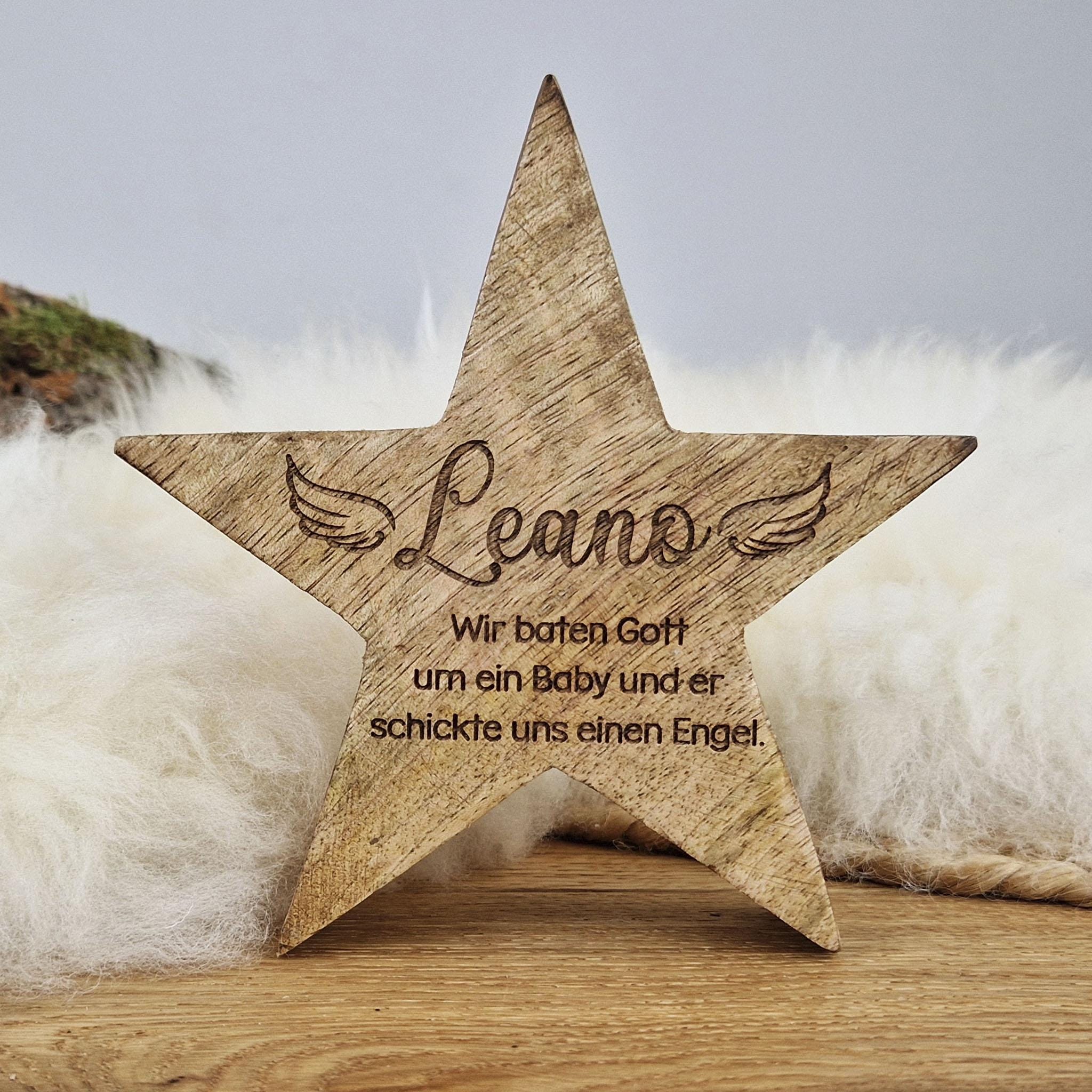 Personalisierter Holz Stern, Sternenkind Geschenk, Kondolenz, Anteilnahme, personalisiertes Geschenk, Erinnerung, Frühchen, Frühgeburt