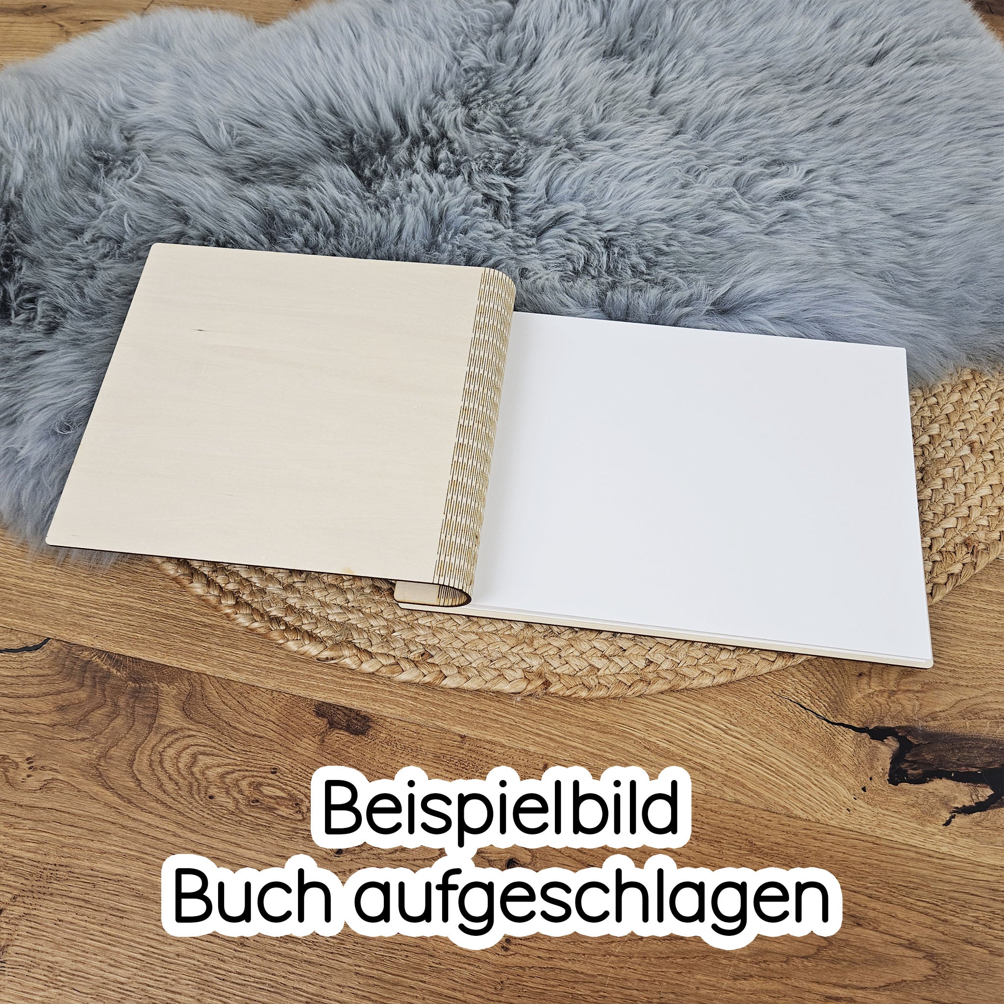 Personalisiertes Holz-Gästebuch Geburtstag, Farbwahl, Motiv "große Zahl", Holzbuch