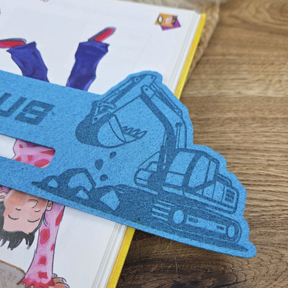 Personalisierte Lesehilfe "Bagger" für Leseanfänger zum Schulstart, Einschulung, Schultüte, Schulanfang Grundschule