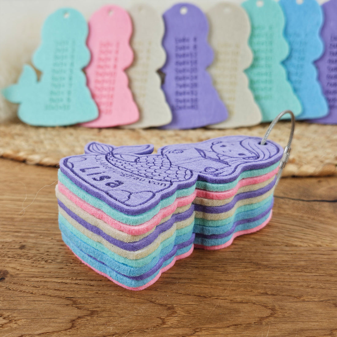 Personalisierte 1x1 Lernkarten Meerjungfrau, Lernhilfe 1x1, 10 Lerntafeln Mathematik Grundschule, Multiplikationskarten