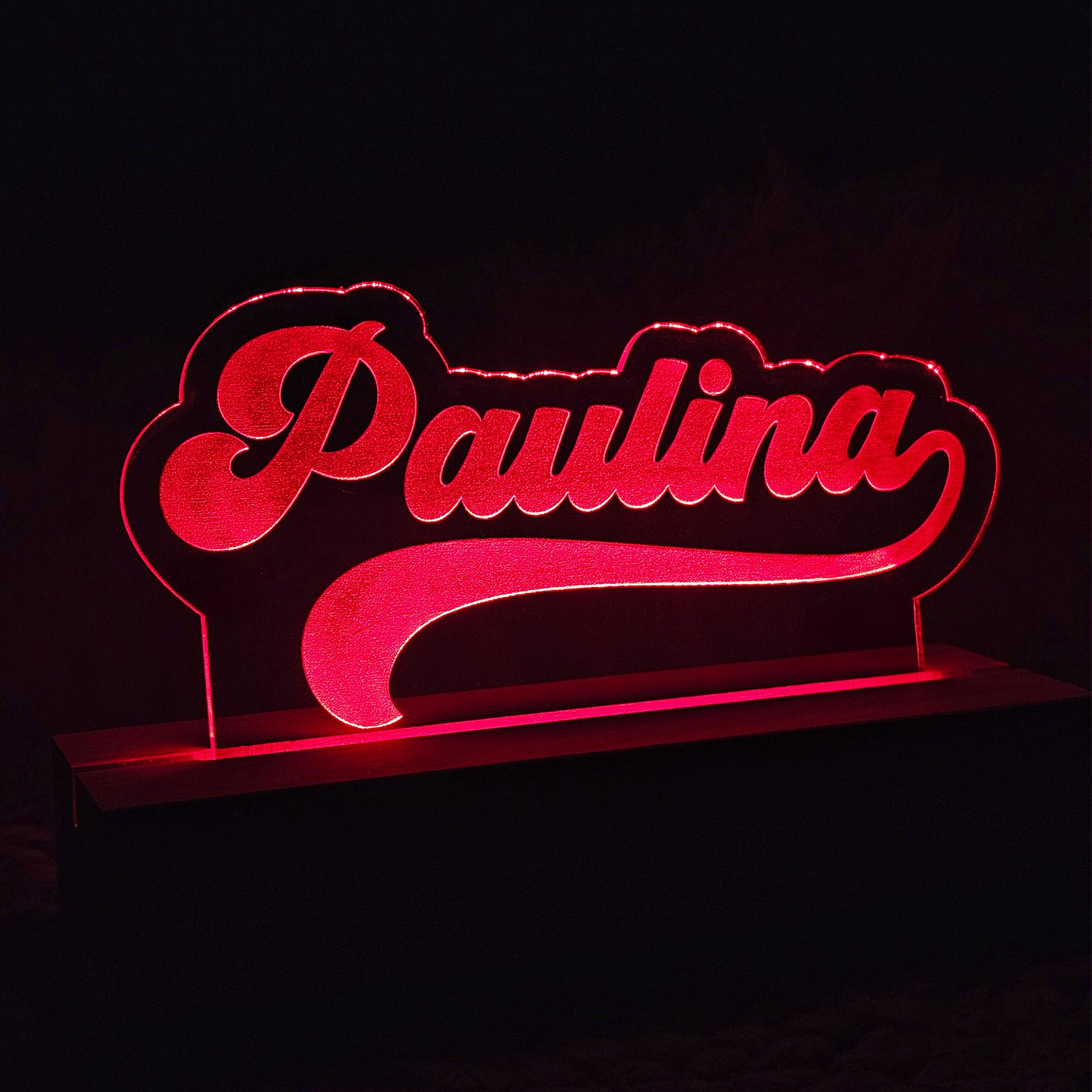 Personalisiertes Nachtlicht, 7 Farben und 2 Farbwechsel-Modi, LED Lampe mit Wunschname personalisiert, Nachtlampe