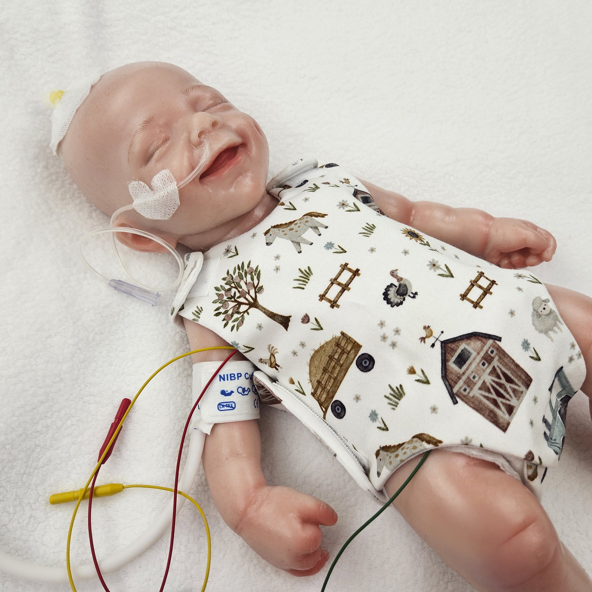 Adaptiver Frühchen Body "Bauernhof"