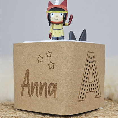 Personalisierte Tonieboxhülle, Schutzhülle für die Toniebox personalisiert, Farbwahl, Motivwahl, Wunschname, Akustiköffnung, Mädchen