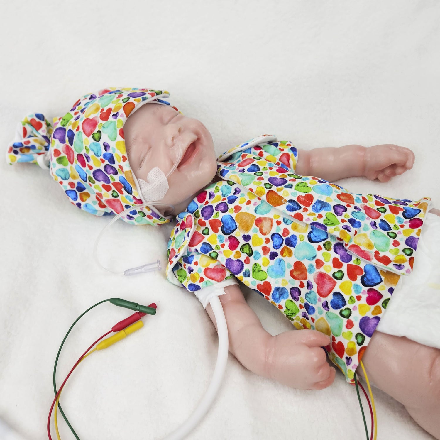 Adaptives Frühchen Shirt/Bodywrap "Regenbogen Herzen"