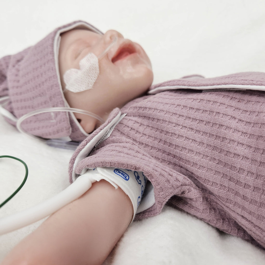 Adaptives Frühchen Shirt/Bodywrap "uni altrosa" Waffelpique