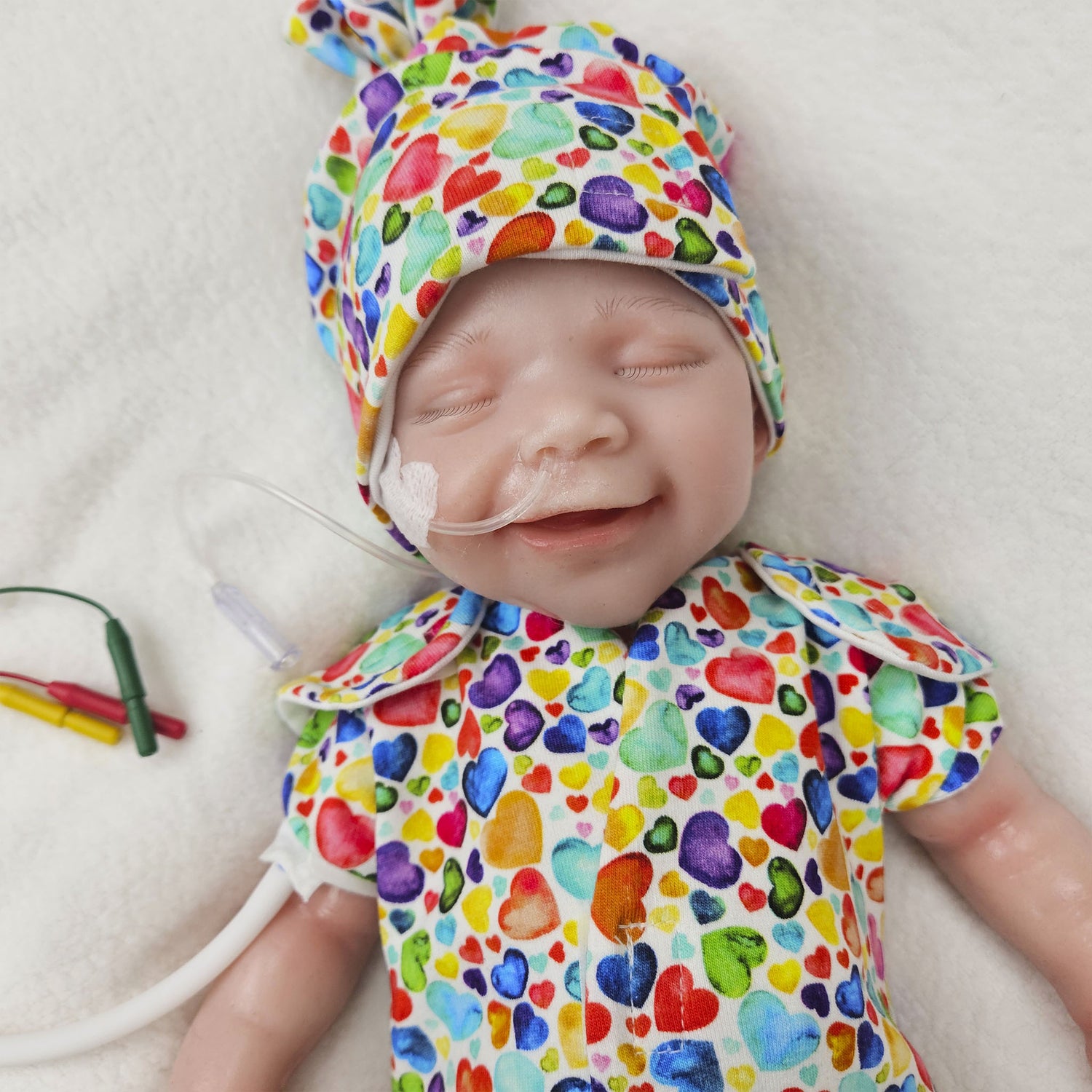 Adaptives Frühchen Shirt/Bodywrap "Regenbogen Herzen"