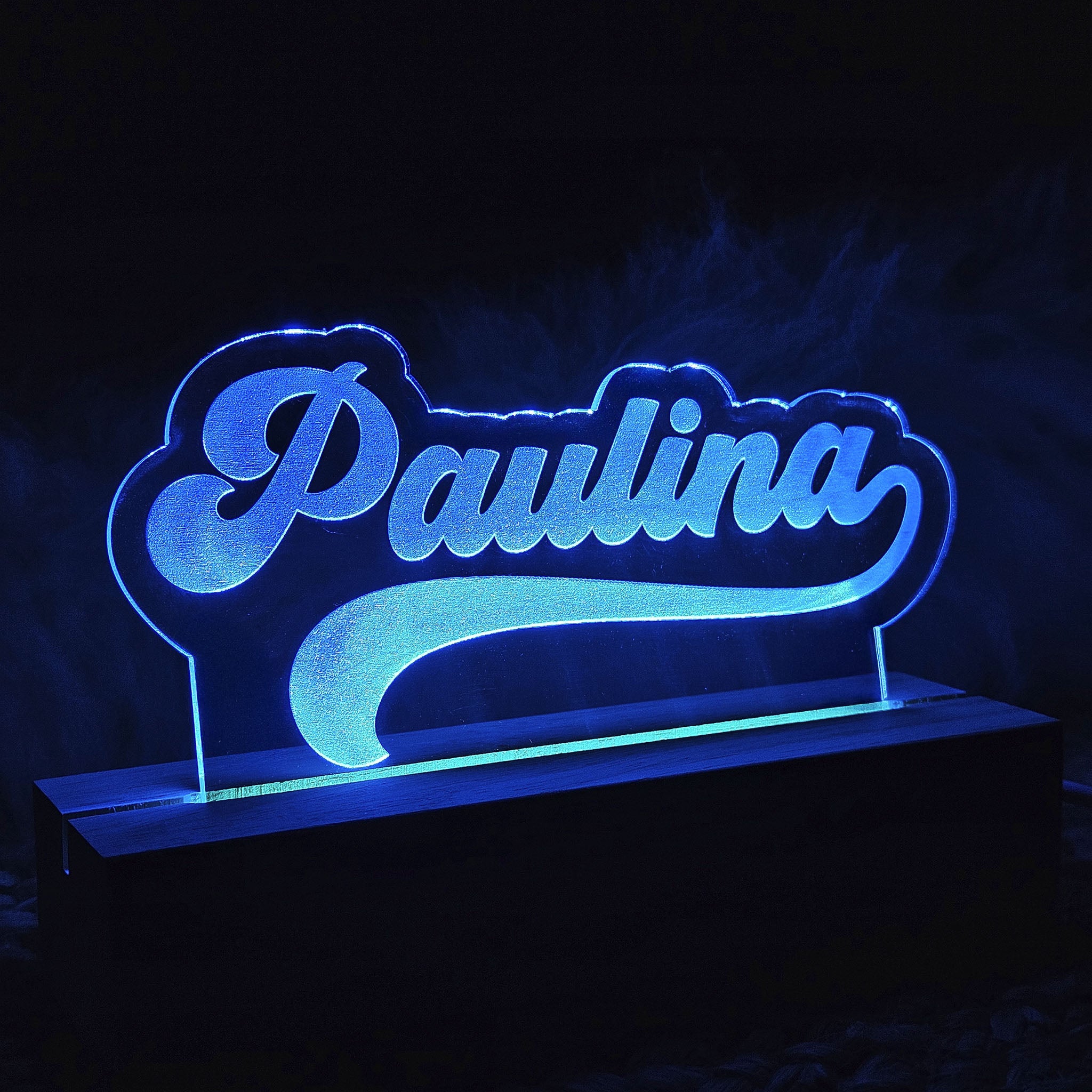 Personalisiertes Nachtlicht, 7 Farben und 2 Farbwechsel-Modi, LED Lampe mit Wunschname personalisiert, Nachtlampe