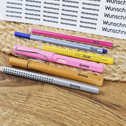 Personalisierte Rub-Ons mit Wunschnamen, Namensaufkleber für Schule, KITA &amp; Alltag