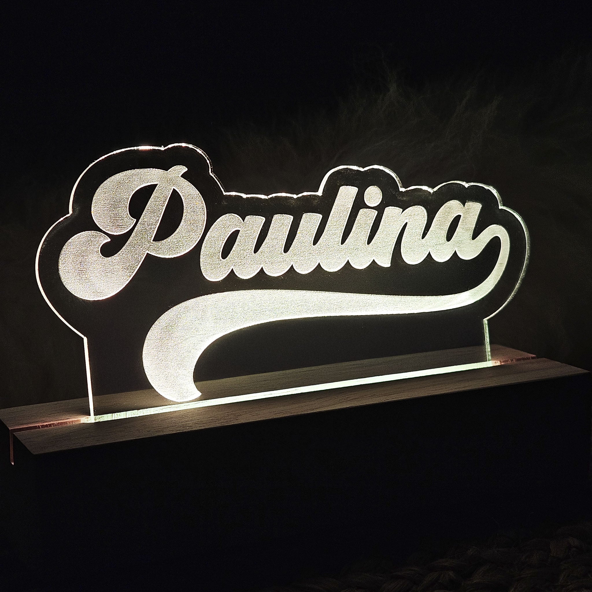 Personalisiertes Nachtlicht, 7 Farben und 2 Farbwechsel-Modi, LED Lampe mit Wunschname personalisiert, Nachtlampe