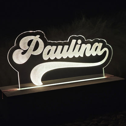 Personalisiertes Nachtlicht, 7 Farben und 2 Farbwechsel-Modi, LED Lampe mit Wunschname personalisiert, Nachtlampe