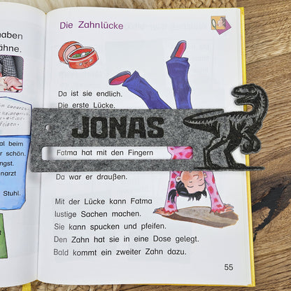 Personalisierte Lesehilfe "Dinosaurier" für Leseanfänger zum Schulstart, Einschulung, Schultüte, Schulanfang Grundschule