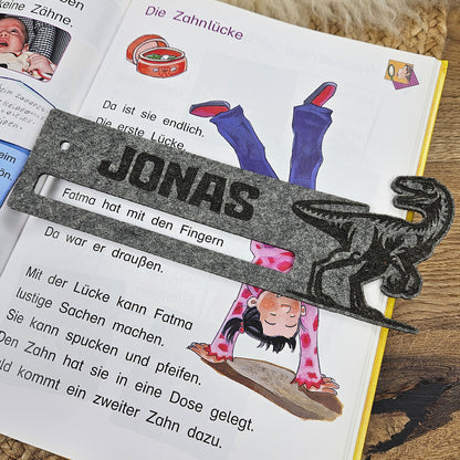 Personalisierte Lesehilfe "Dinosaurier" für Leseanfänger zum Schulstart, Einschulung, Schultüte, Schulanfang Grundschule