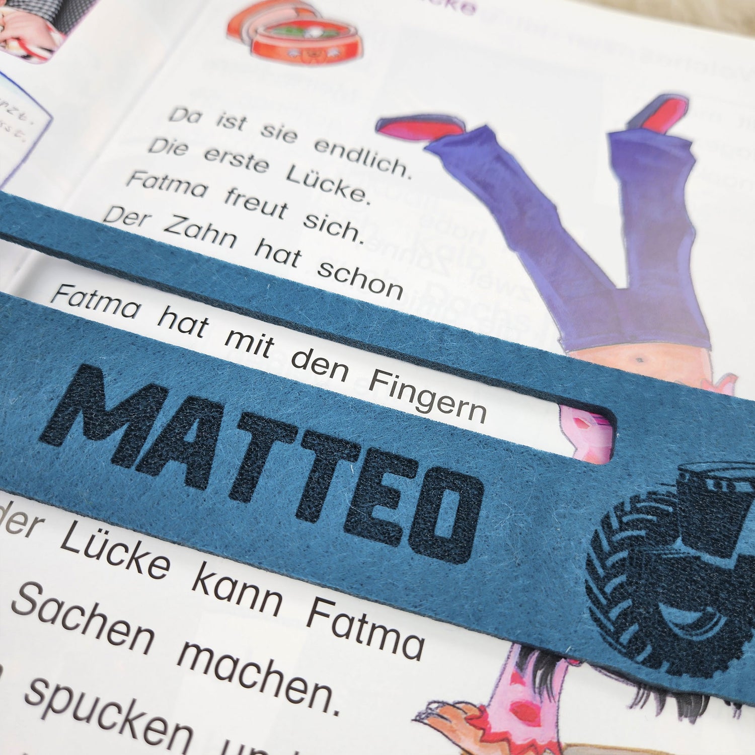 Personalisierte Lesehilfe "Trecker" für Leseanfänger zum Schulstart, Einschulung, Schultüte, Schulanfang Grundschule