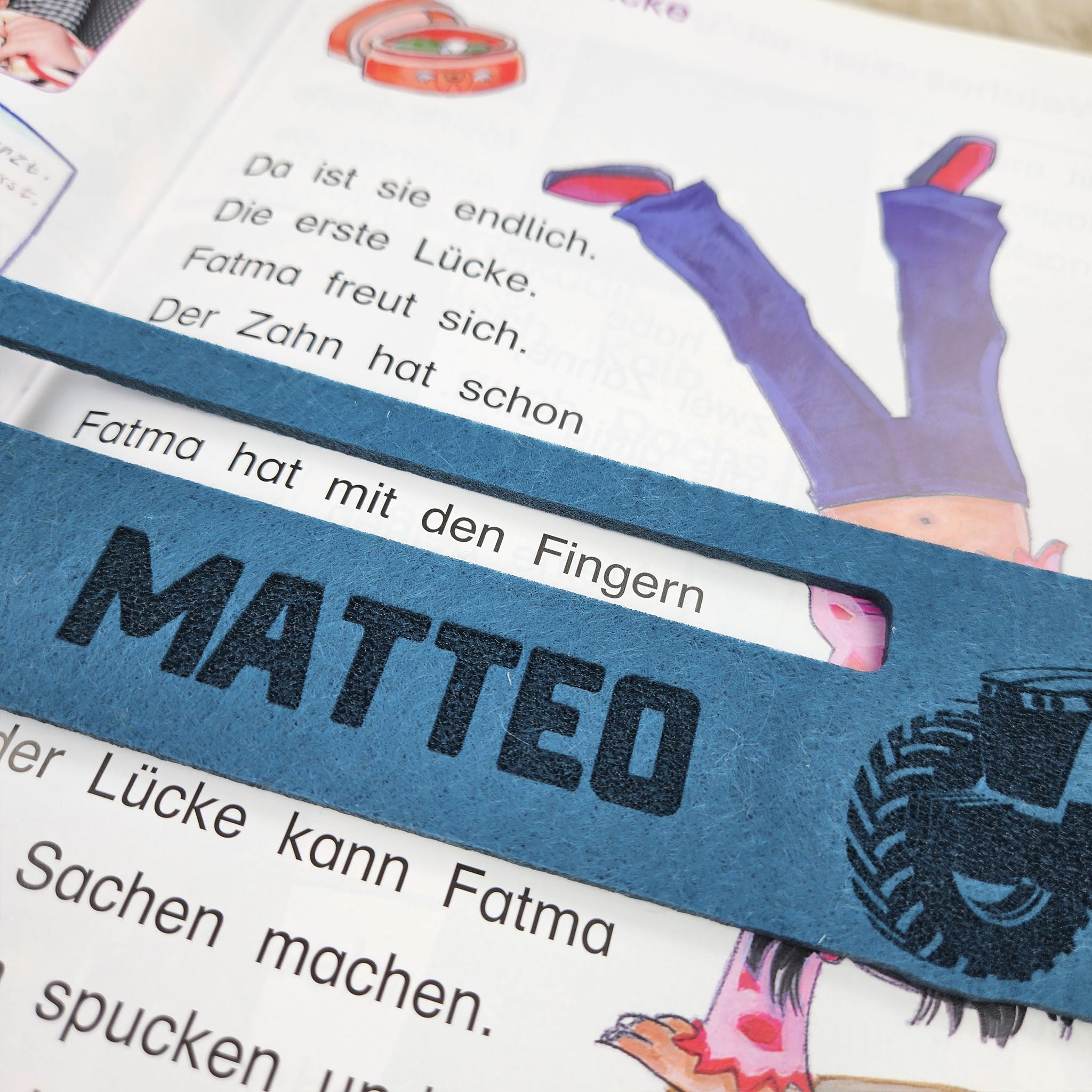 Personalisierte Lesehilfe "Trecker" für Leseanfänger zum Schulstart, Einschulung, Schultüte, Schulanfang Grundschule