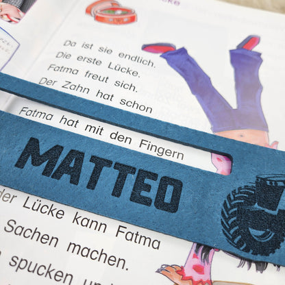 Personalisierte Lesehilfe "Trecker" für Leseanfänger zum Schulstart, Einschulung, Schultüte, Schulanfang Grundschule