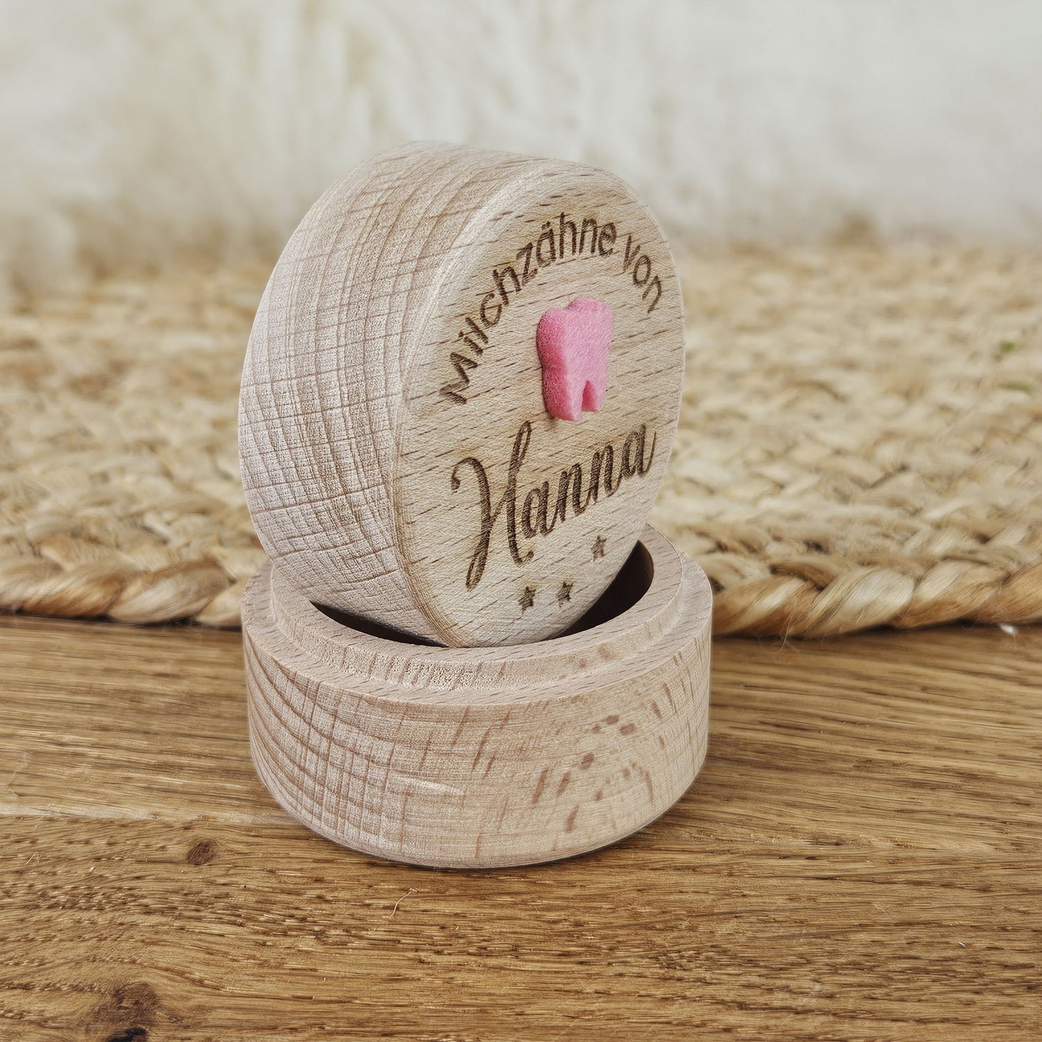 Personalisierte Holzdose Nabelschnur / Erste Locke/ kleine Schätze mit Wunschname-Gravur, Holzdose Buchenholz, Schatzdose, Schatzkiste