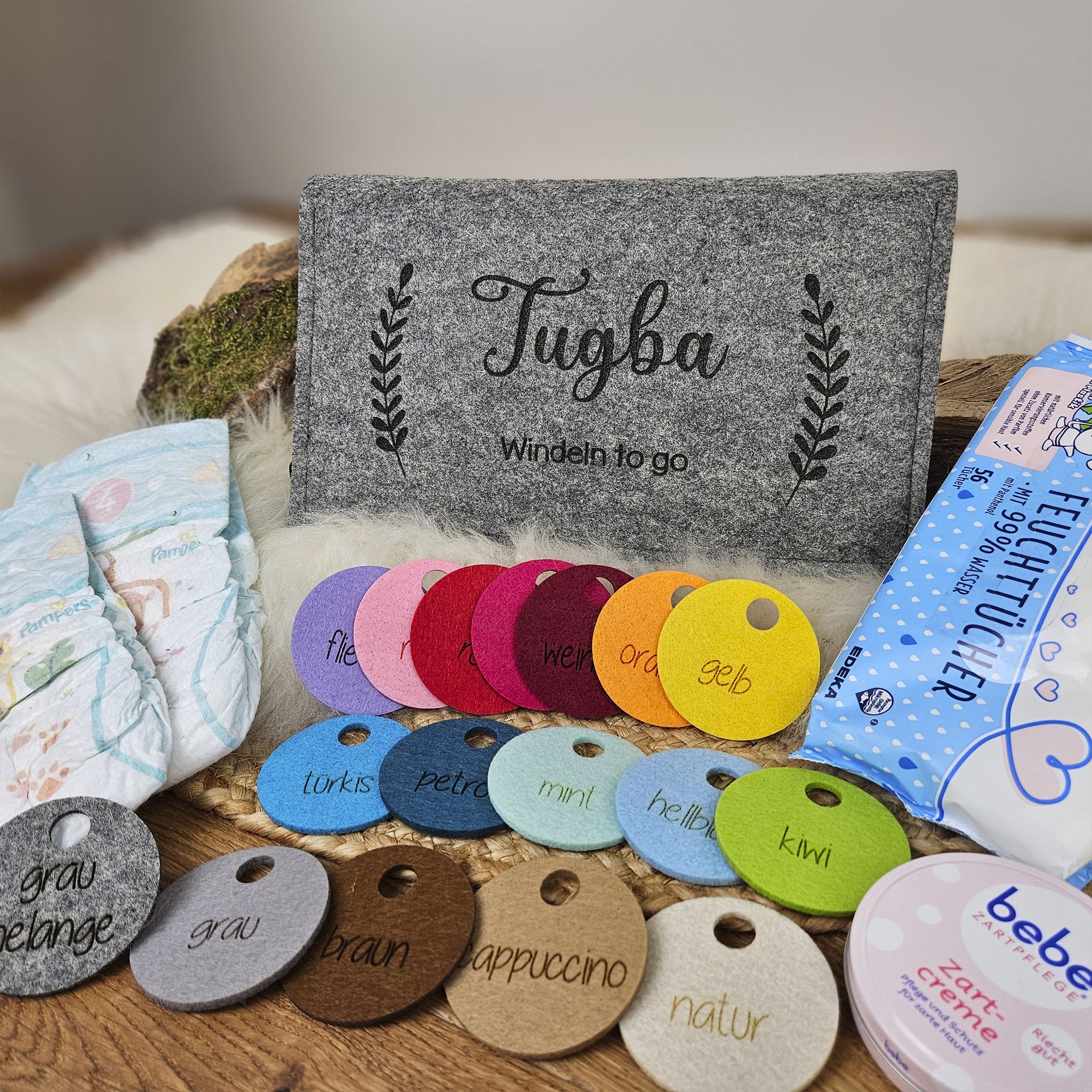 Personalisierte Windeltasche / Wickeltasche / Windeln, Farbwahl