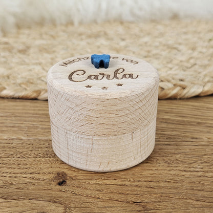 Personalisierte Holzdose Nabelschnur / Erste Locke/ kleine Schätze mit Wunschname-Gravur, Holzdose Buchenholz, Schatzdose, Schatzkiste