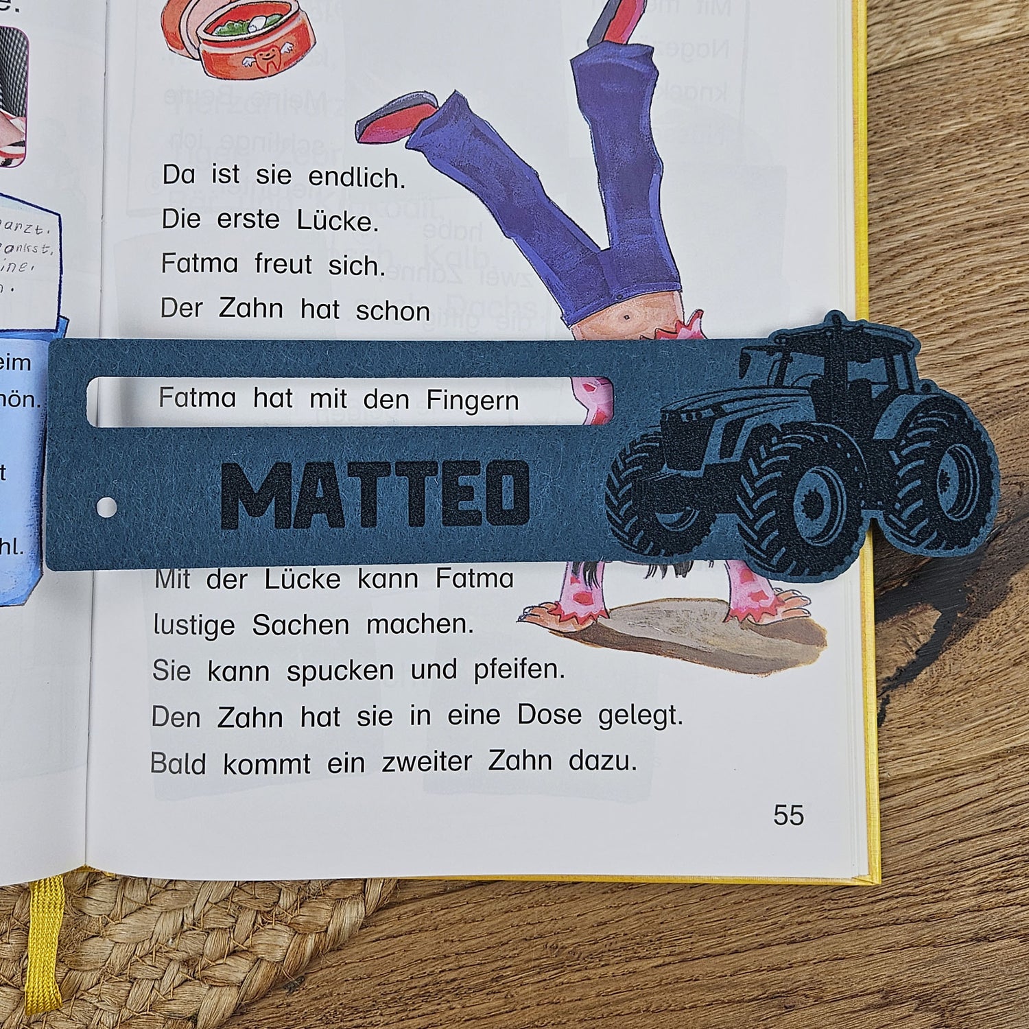 Personalisierte Lesehilfe "Trecker" für Leseanfänger zum Schulstart, Einschulung, Schultüte, Schulanfang Grundschule