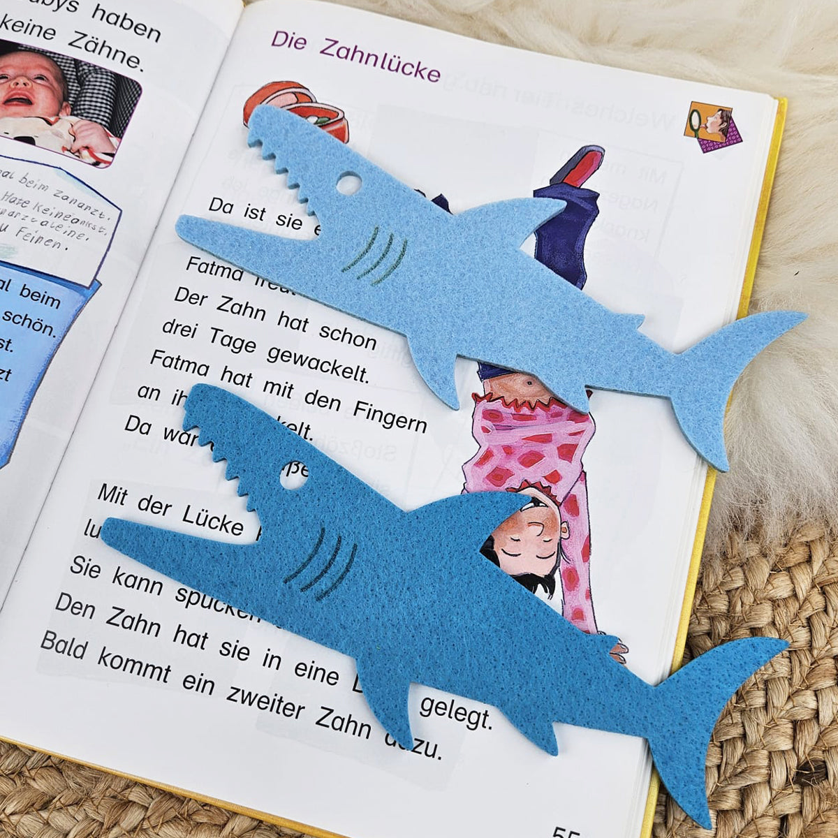 Große Lesehilfe Hai, Lesehai für Leseanfänger zum Schulstart, Lesepfeil Einschulung, Schultüte, Schulanfang Grundschule