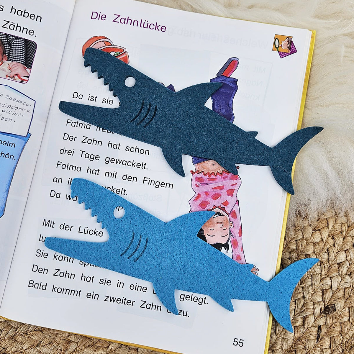Große Lesehilfe Hai, Lesehai für Leseanfänger zum Schulstart, Lesepfeil Einschulung, Schultüte, Schulanfang Grundschule