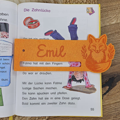 Personalisierte Lesehilfe "Fuchs" für Leseanfänger zum Schulstart, Einschulung, Schultüte, Schulanfang Grundschule