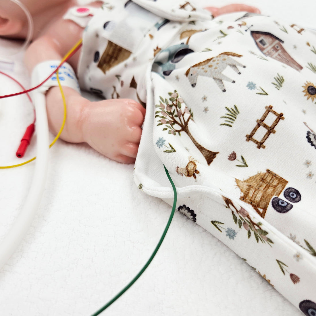 Adaptiver Frühchen Strampelsack/"Pucksack" Bauernhof