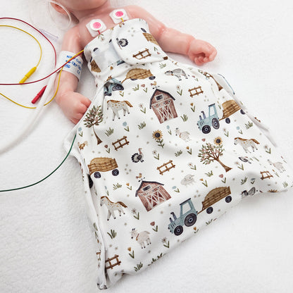 Adaptiver Frühchen Strampelsack/"Pucksack" Bauernhof