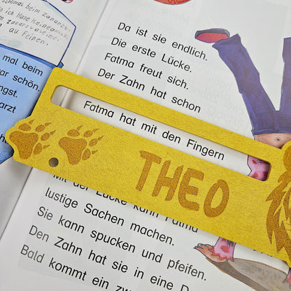 Personalisierte Lesehilfe "Tiger" für Leseanfänger zum Schulstart, Einschulung, Schultüte, Schulanfang Grundschule