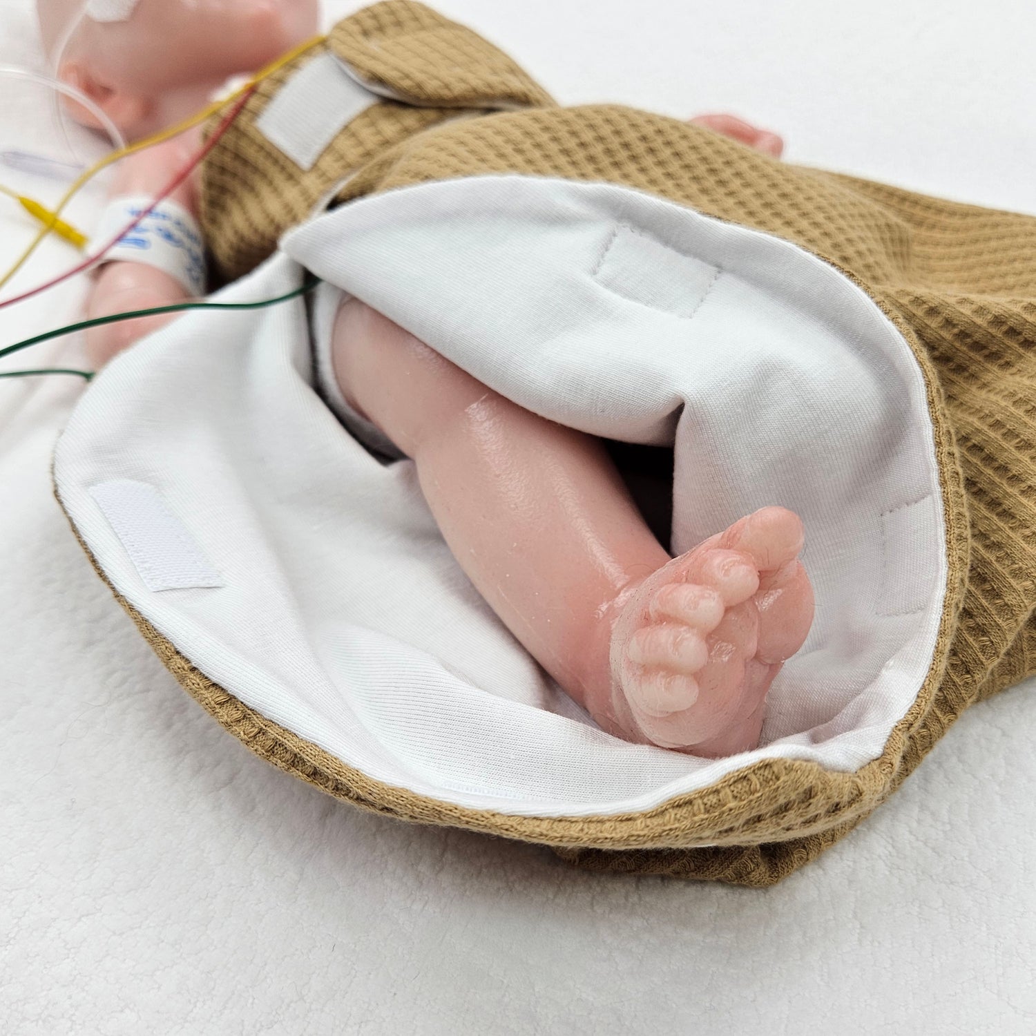 Adaptiver Frühchen Strampelsack/"Pucksack" uni senf, Waffelpique