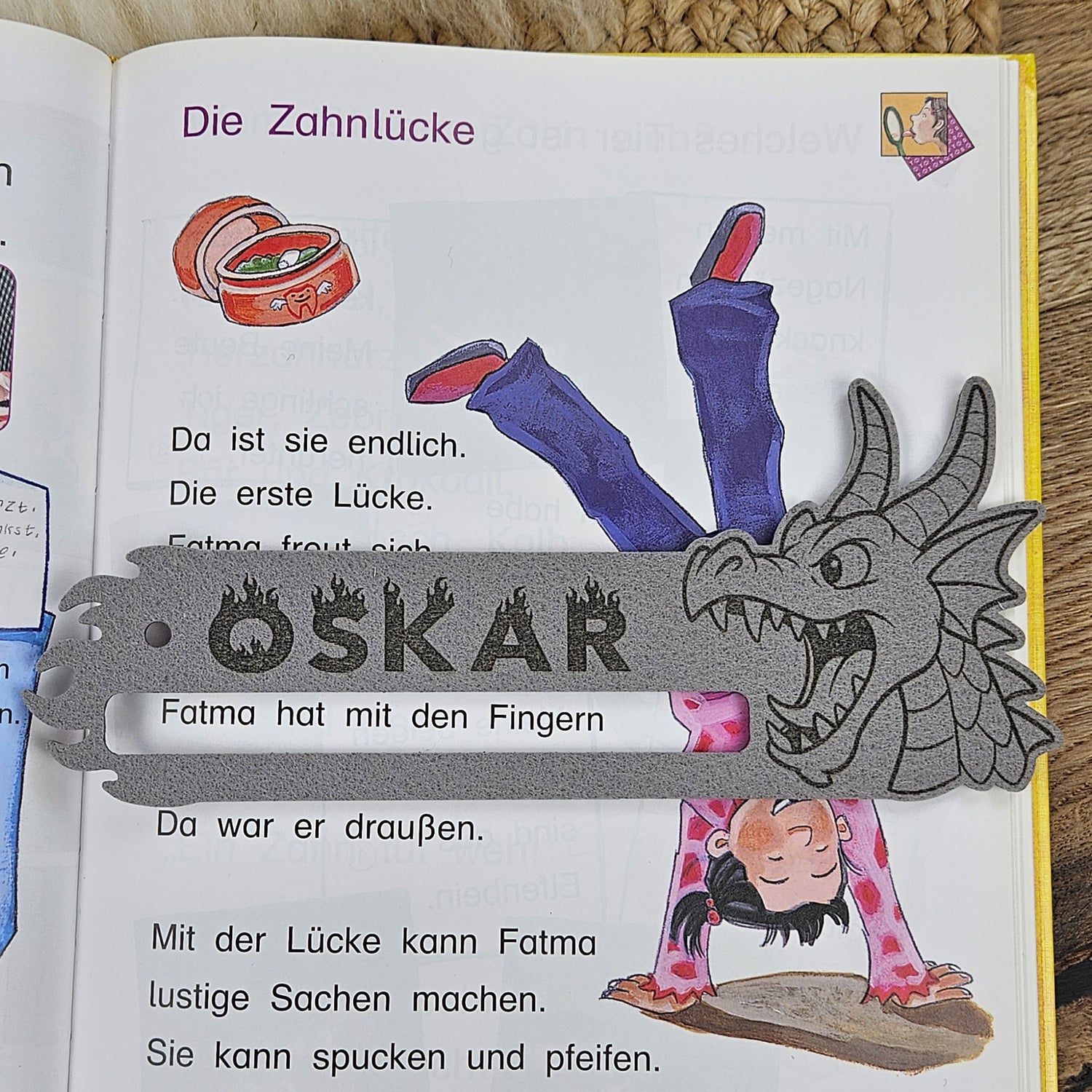 Personalisierte Lesehilfe "Drache" für Leseanfänger zum Schulstart, Einschulung, Schultüte, Schulanfang Grundschule