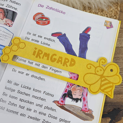 Personalisierte Lesehilfe "Biene" für Leseanfänger zum Schulstart, Einschulung, Schultüte, Schulanfang Grundschule
