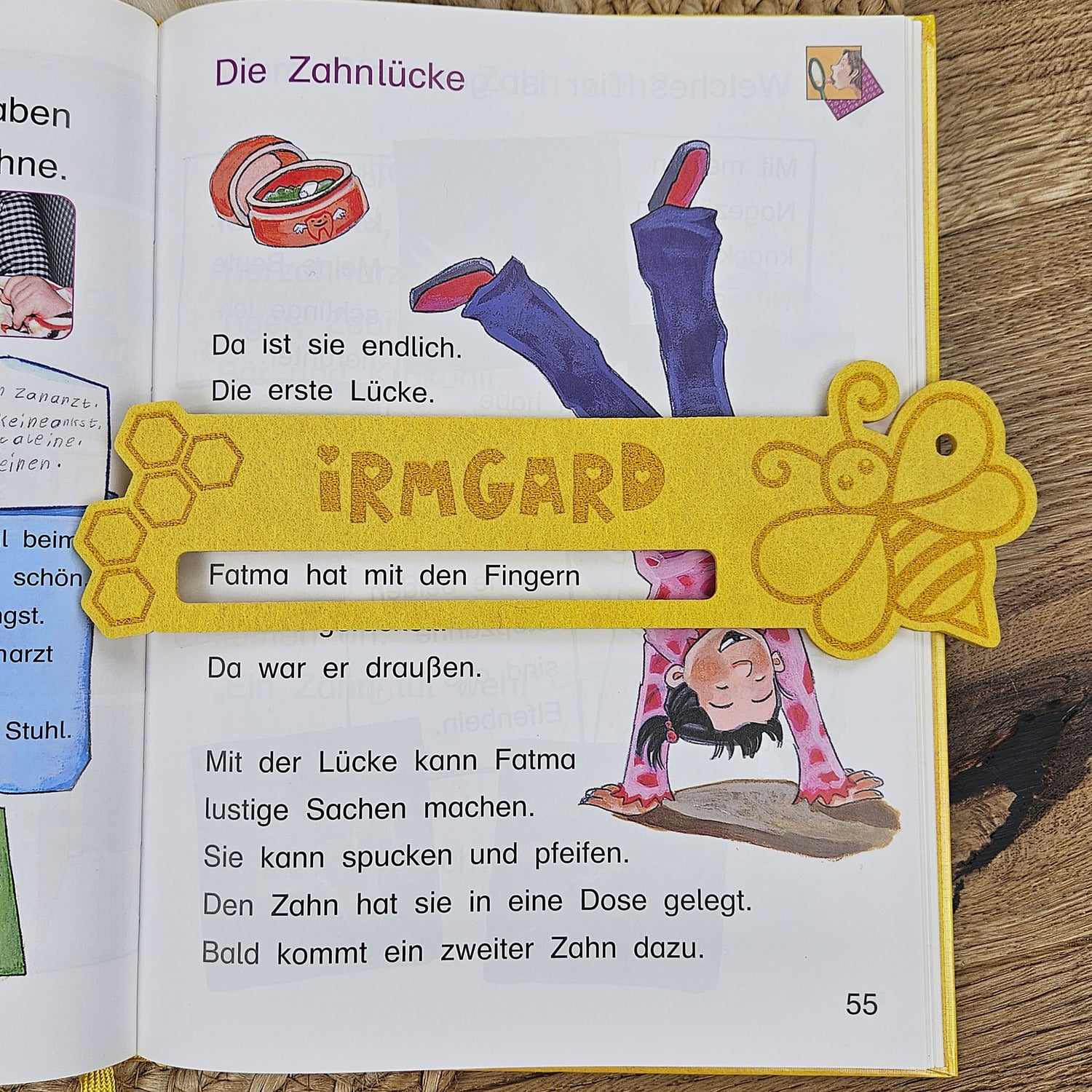 Personalisierte Lesehilfe "Biene" für Leseanfänger zum Schulstart, Einschulung, Schultüte, Schulanfang Grundschule