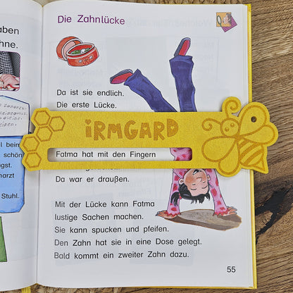 Personalisierte Lesehilfe "Biene" für Leseanfänger zum Schulstart, Einschulung, Schultüte, Schulanfang Grundschule