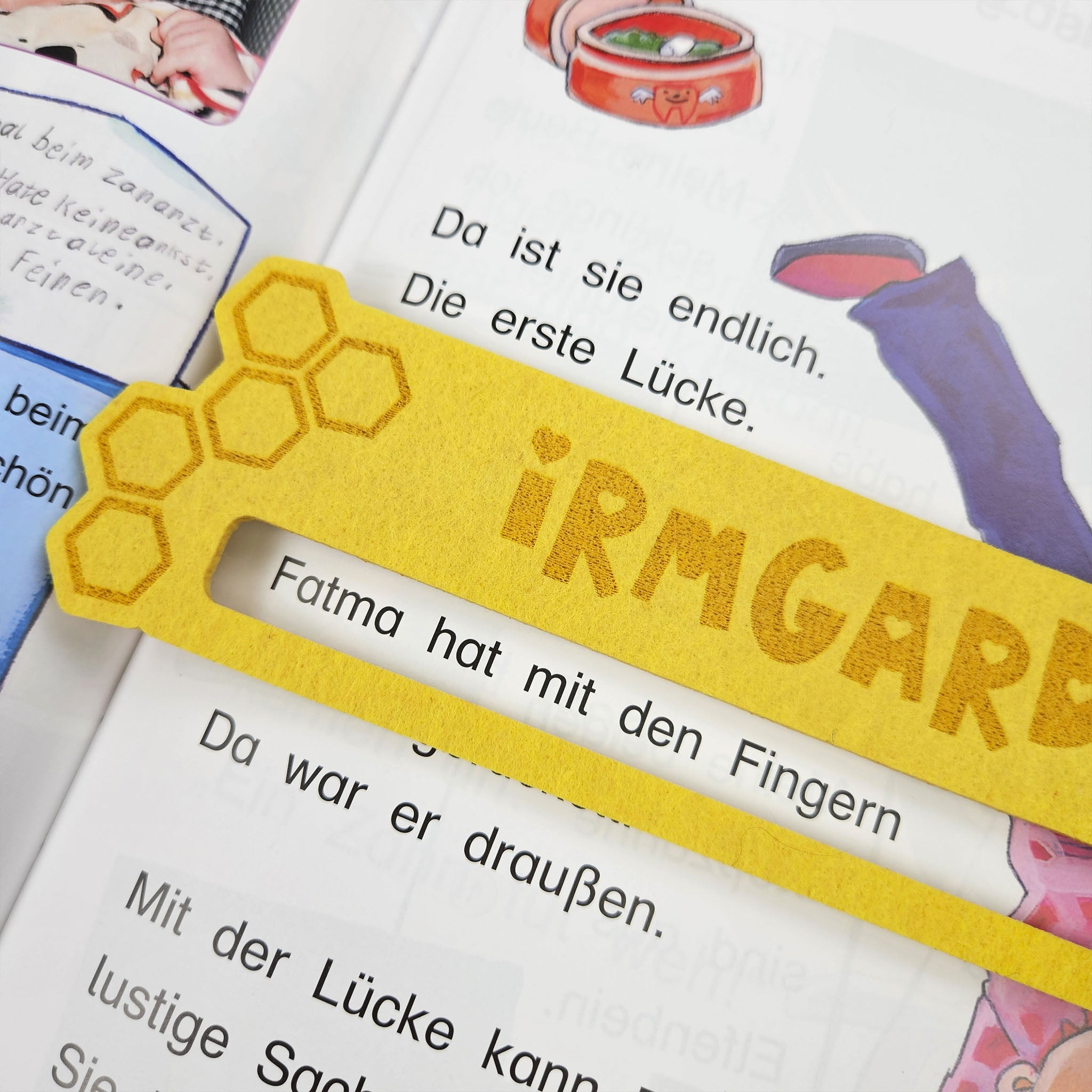 Personalisierte Lesehilfe "Biene" für Leseanfänger zum Schulstart, Einschulung, Schultüte, Schulanfang Grundschule