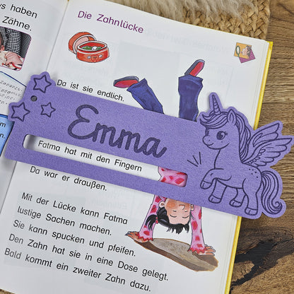 Personalisierte Lesehilfe "Einhorn/Pegasus/Alihorn" für Leseanfänger zum Schulstart, Einschulung, Schultüte, Schulanfang Grundschule