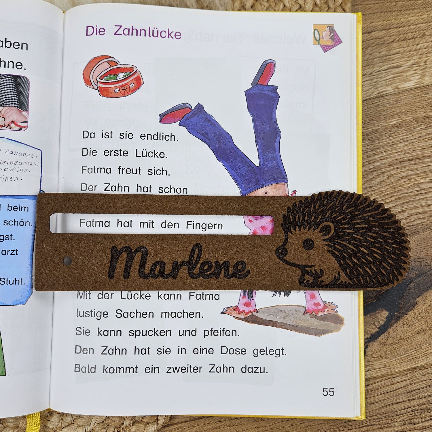 Personalisierte Lesehilfe "Igel" für Leseanfänger zum Schulstart, Einschulung, Schultüte, Schulanfang Grundschule