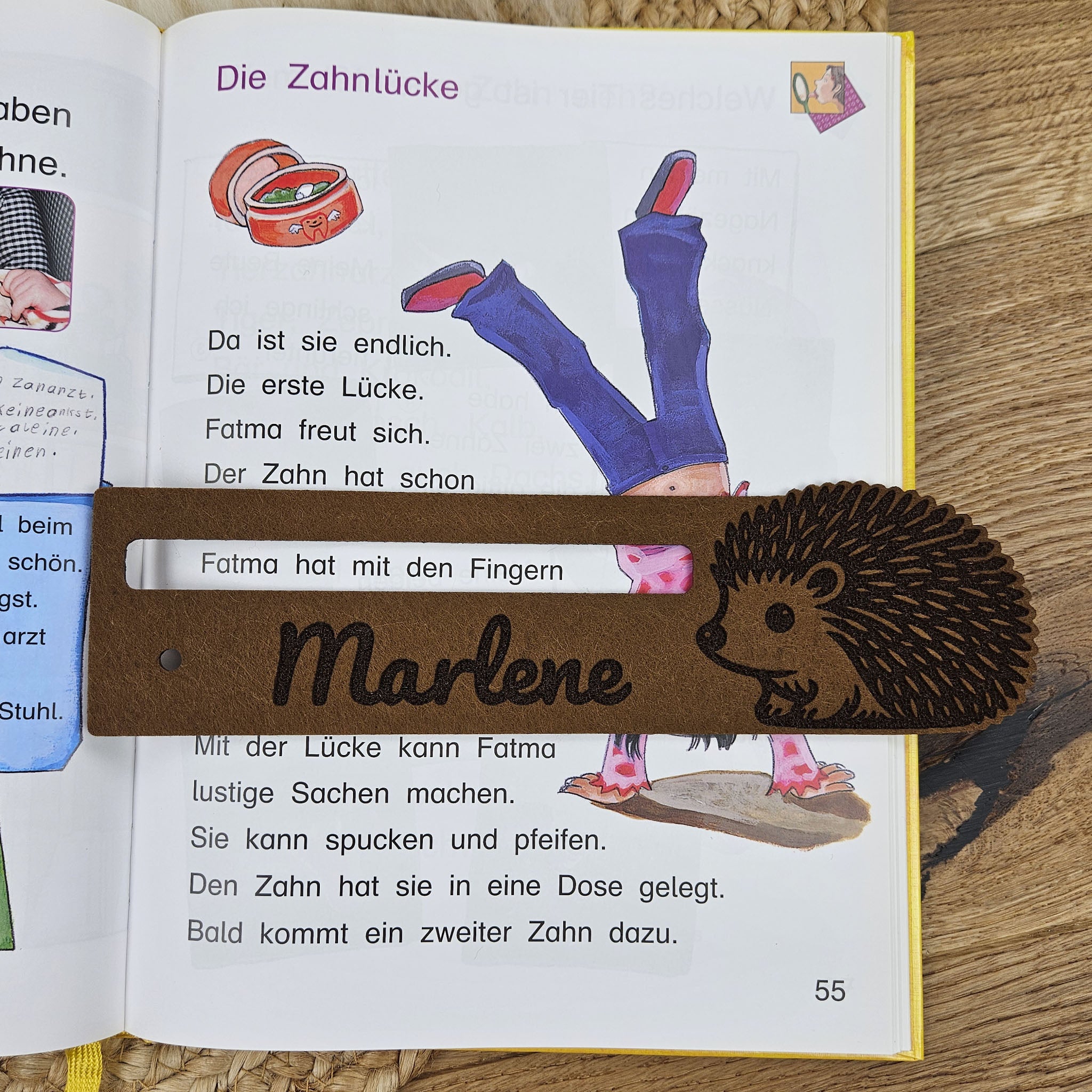 Personalisierte Lesehilfe "Igel" für Leseanfänger zum Schulstart, Einschulung, Schultüte, Schulanfang Grundschule
