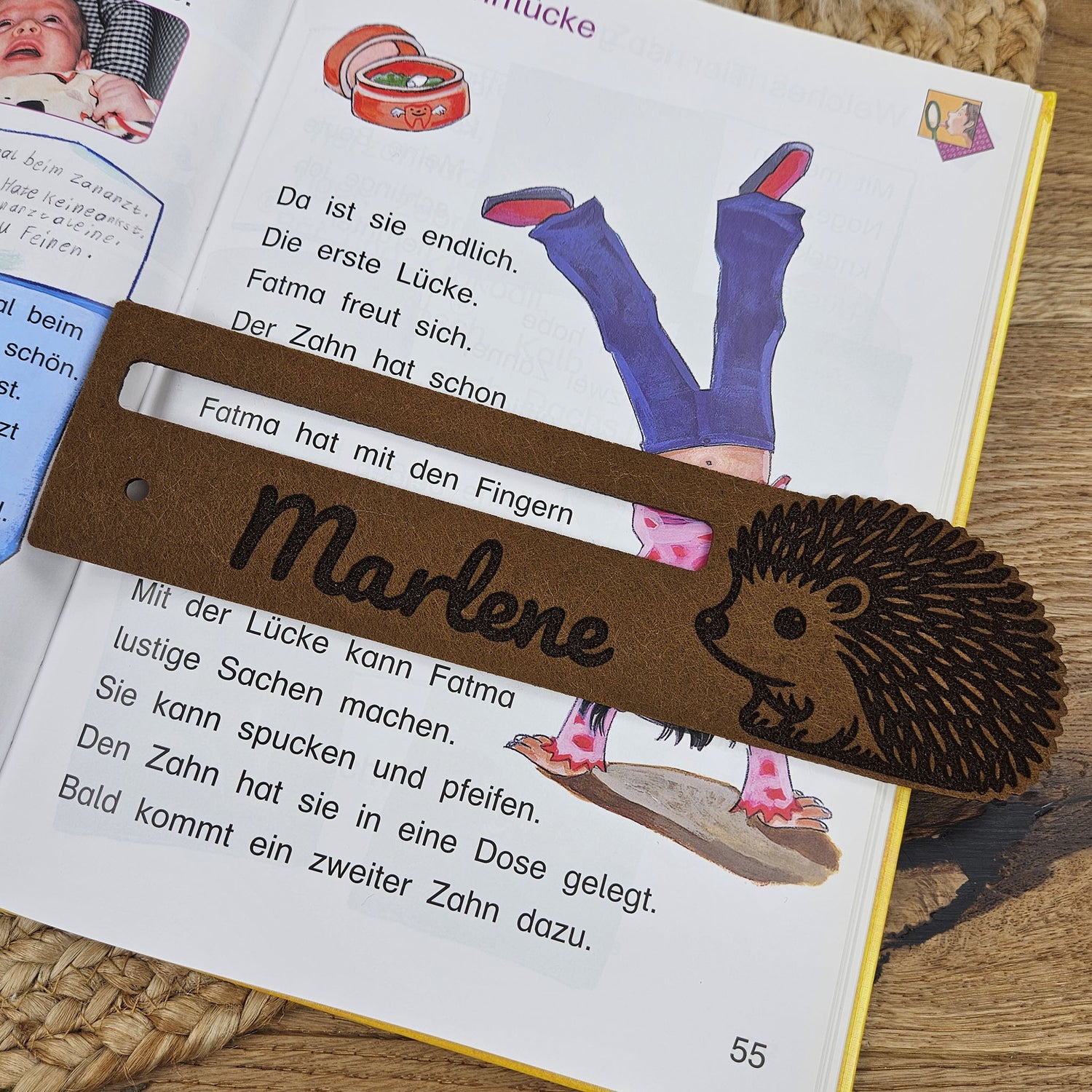 Personalisierte Lesehilfe "Igel" für Leseanfänger zum Schulstart, Einschulung, Schultüte, Schulanfang Grundschule