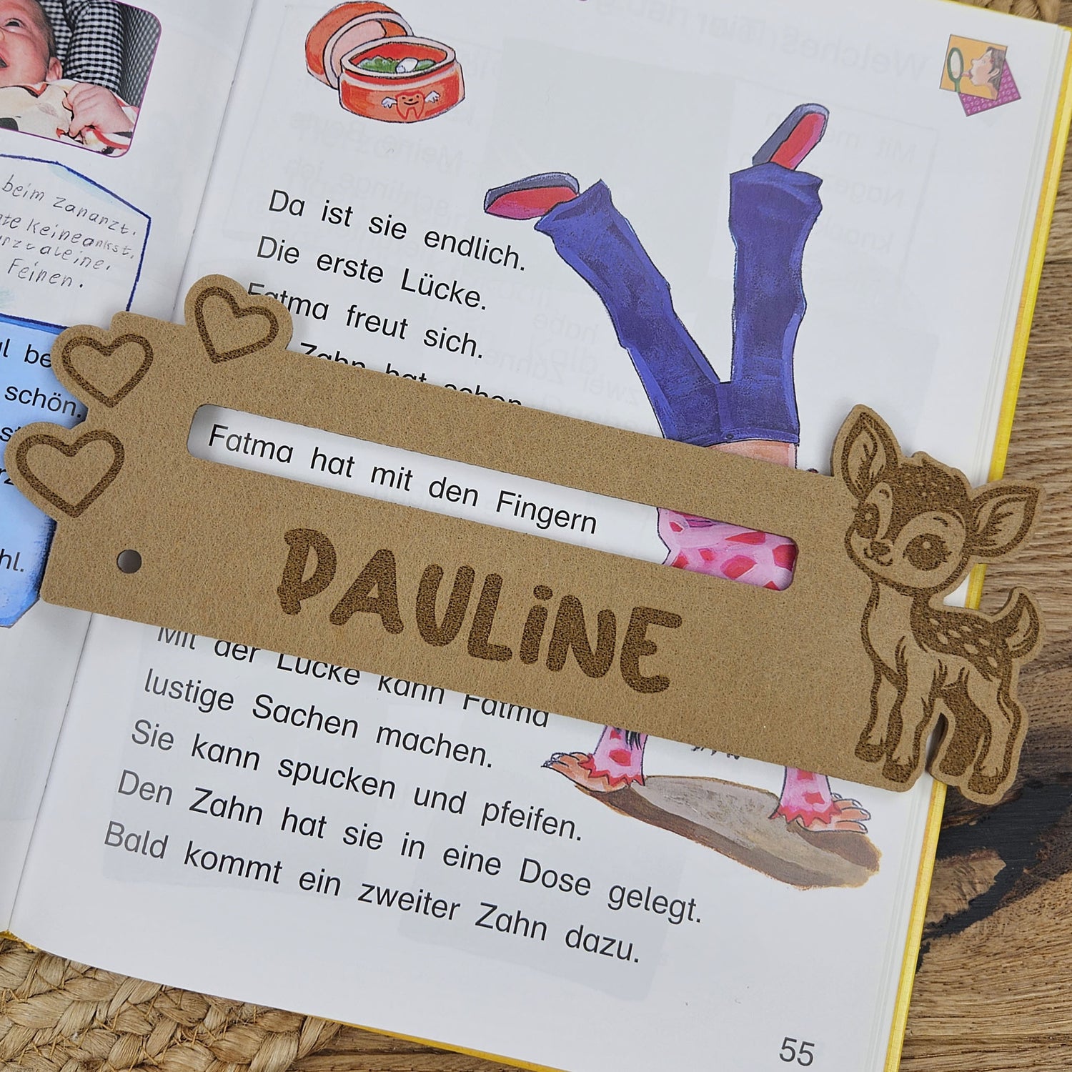 Personalisierte Lesehilfe "Rehkitz" für Leseanfänger zum Schulstart, Einschulung, Schultüte, Schulanfang Grundschule