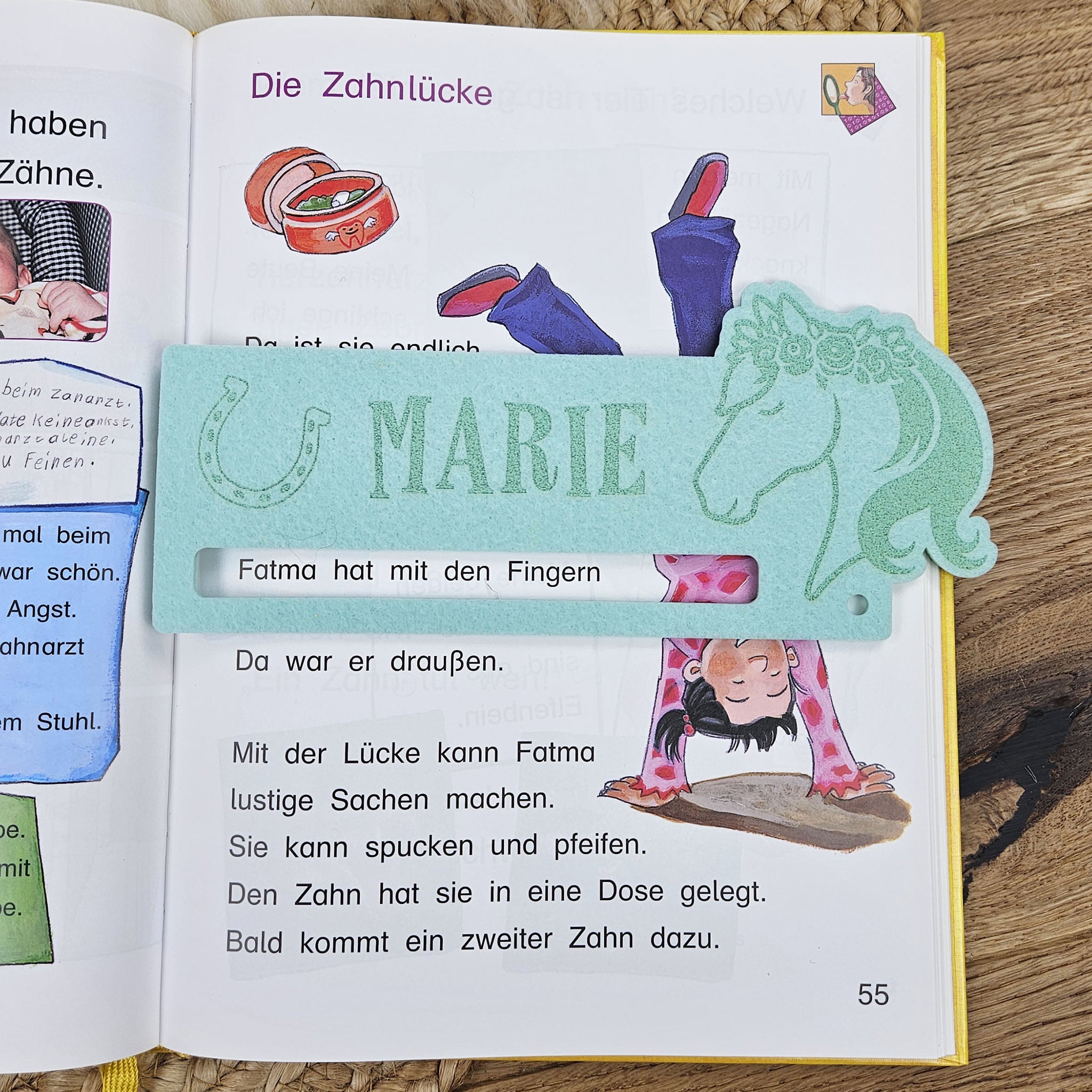 Personalisierte Lesehilfe "Pferd" für Leseanfänger zum Schulstart, Einschulung, Schultüte, Schulanfang Grundschule
